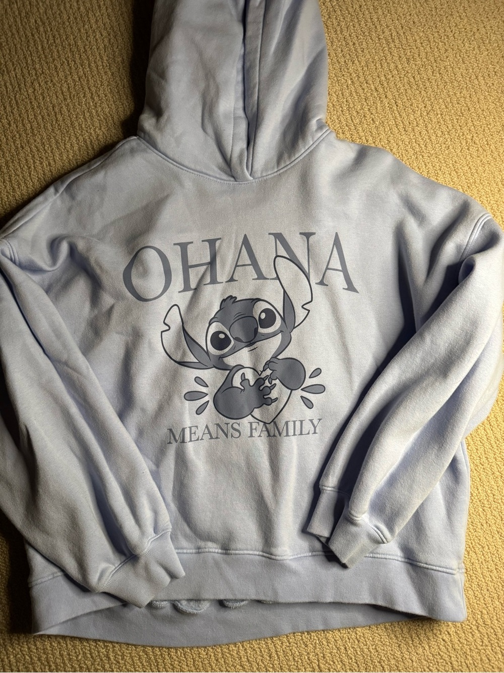 Girls 14/16 GAP KIDS Ohana Means Family Light Blue Pullover Hoodie